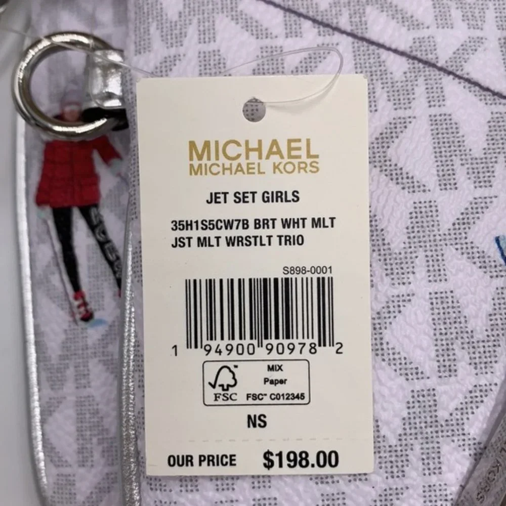 MICHAEL KORS JET SET GIRLS MULTIFUNCTIONAL WRISTLET TRIO BRIGHT WHITE MULTI - Picture 2 of 16